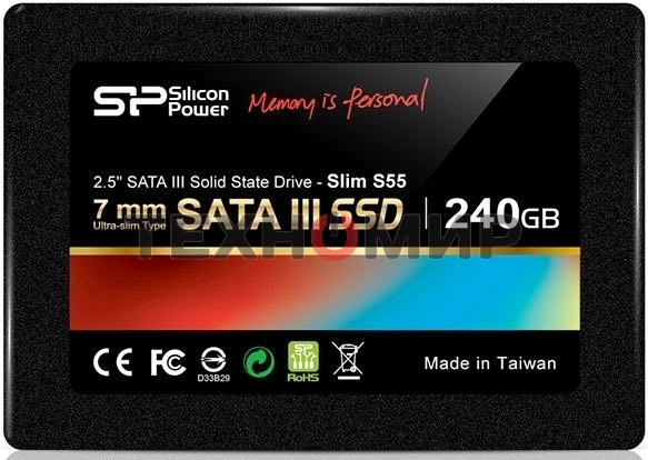 Накопитель SSD SiliconPower Slim S55, 240Gb, SATA, 2.5