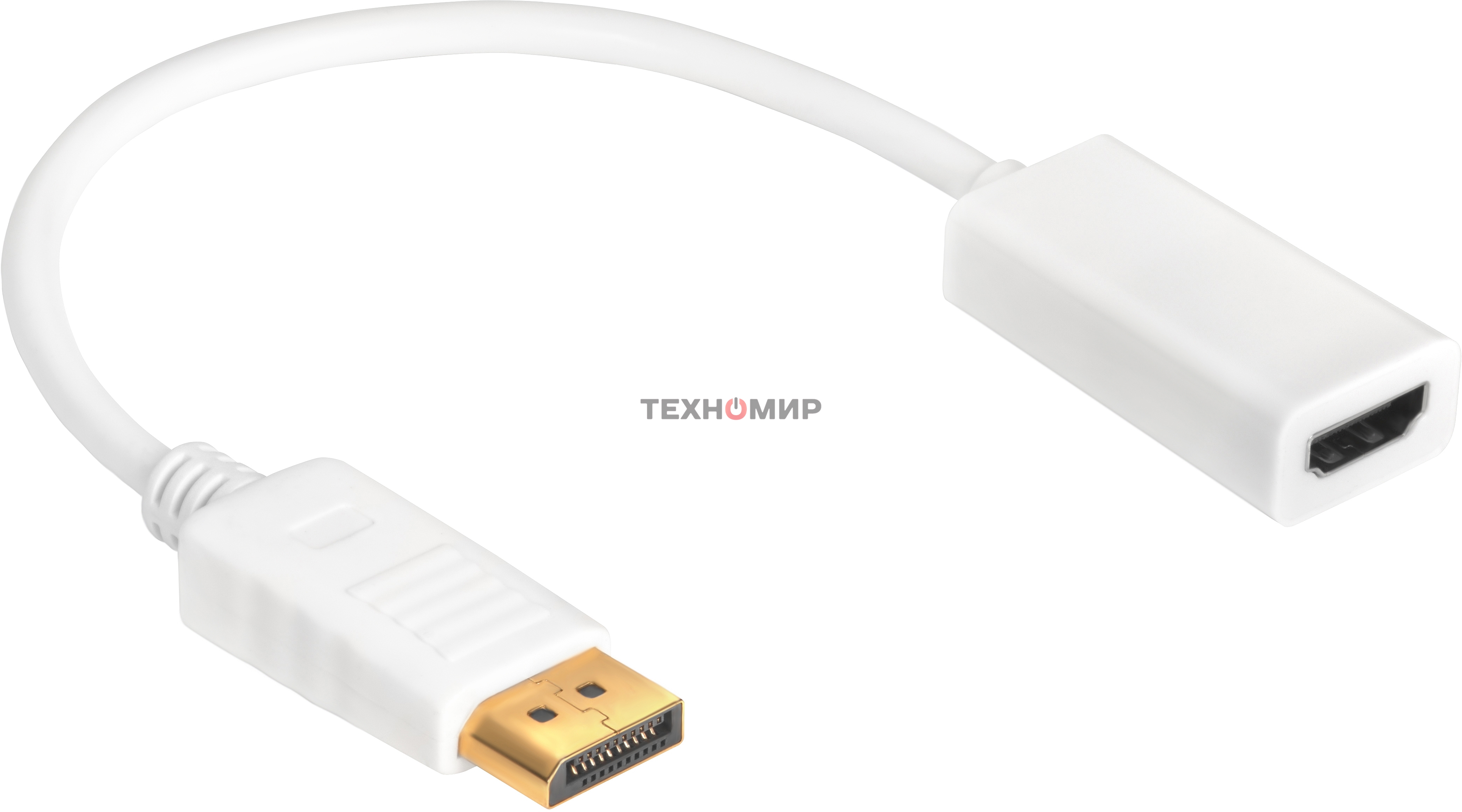 Переходник Greenconnect Переходник белый 0.10m Active DisplayPort/HDMI v1.2/v1.4 20M/19F (GCR-ADP2MHDW)