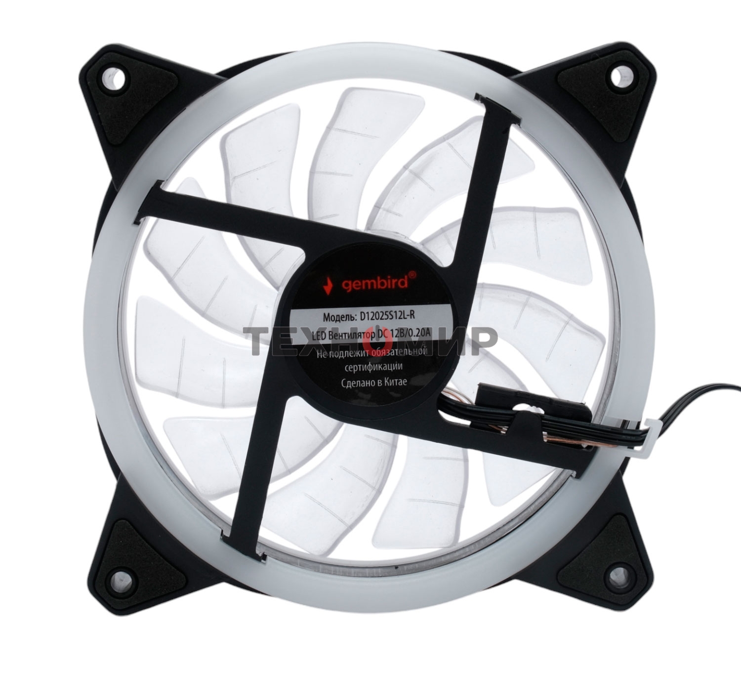 Вентилятор для корпуса Gembird черный, 120 мм, 1200 об/мин, 20.5 дБ, 3 pin