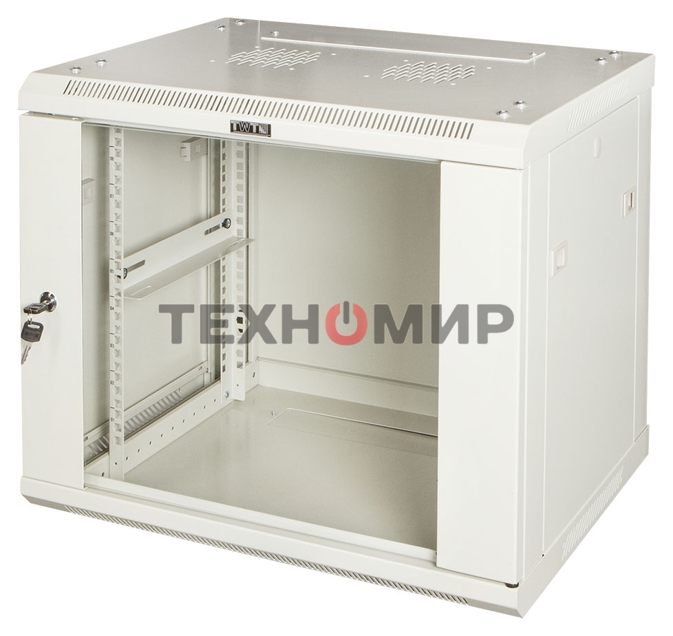 Шкаф настенный серии Pro, 6U 600x600, стеклянная дверь