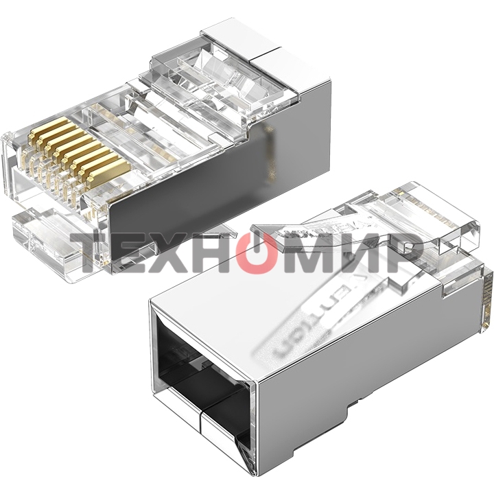 Коннектор Vention RJ45 (8p8c), FTP, cat. 6, под витую пару, экранированный (50 шт.)