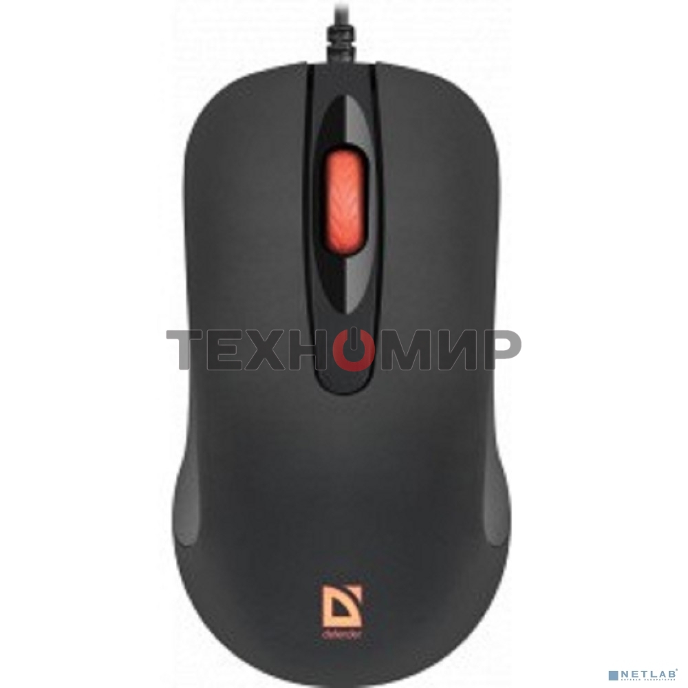 Мышь проводная Defender Ultra Classic MB-280 черный, 1200 dpi, USB, кнопки - 4