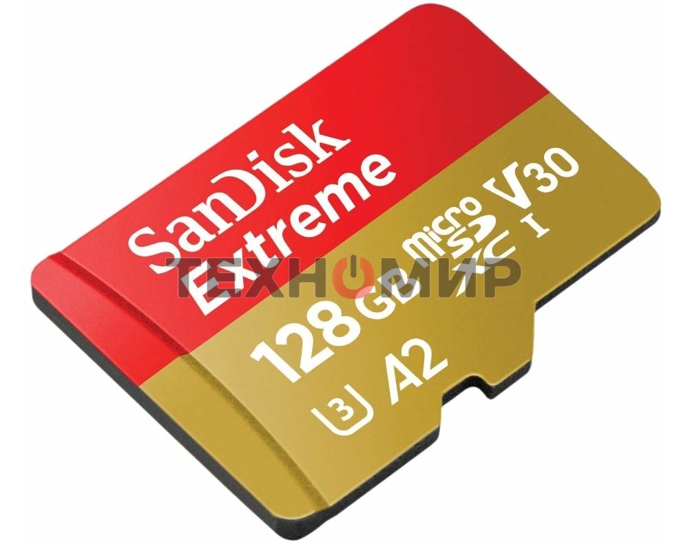 Флеш карта microSD 128Gb SanDisk microSDXC Class 10 UHS-I A2 C10 V30 U3 Extreme 190MB/s