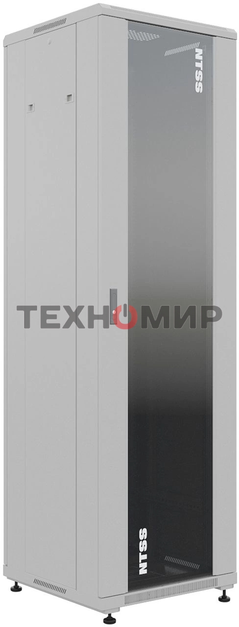 Шкаф коммутационный NTSS Премиум (NTSS-R18U6060GS) напольный 18U 600x600 мм пер. дв. стекл металл 900 кг серый 510 мм 903 мм IP20