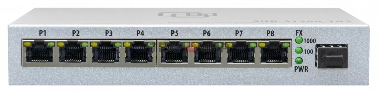 Коммутатор SNR SNR-S1908-1GS, 1Гбит/с, количество портов 8 шт, (L2)