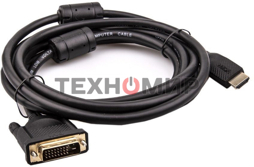 Кабель HDMI AM/DVI(24+1)M, 3 м, CU, 1080P@60Hz, 2F, VCOM CG484GD-3M