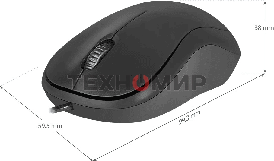 Мышь проводная Defender Patch MS-759 черный, 1000 dpi, USB, кнопки - 3