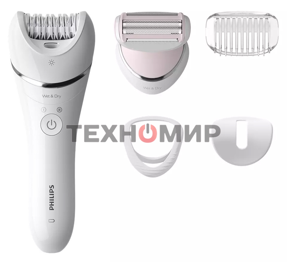 Эпилятор Philips скорости, широкая головка, Wet&Dry, беспроводной