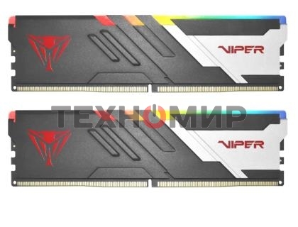 Оперативная память Patriot Viper Venom, DDR5, 32GB (2x16GB), 7400MHz, CL36, DIMM, с радиаторами, RGB, черный