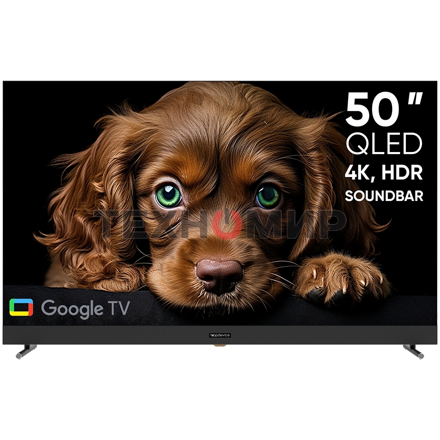 Телевизор TopDevice 50'' TDTV50DQ08U черный VA-QLED UHD 60Hz Smart TV 2GB/16GB