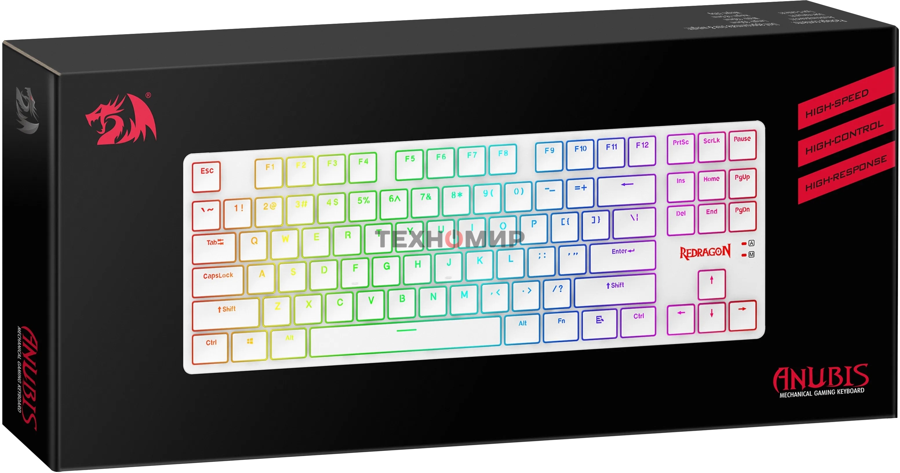 Клавиатура беспроводная Redragon Anubis беспроводная, USB, Bluetooth/Радиоканал, белый