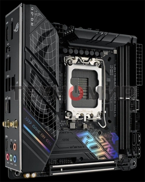 Материнская плата ASUS ROG STRIX B760-I GAMING WIFI, LGA 1700, Intel B760, 2xDDR5, 4xSATA, 2xM.2, 1xPCIe 5.0 x16, 1xHDMI, 1xDP, 1x 2.5Gb LAN, 3xUSB-A 2.0, 3xUSB-A 3.2 Gen 1, 1xUSB-C 3.2 Gen 1, 1xUSB-C 3.2 Gen 2x2, 5x3.5 мм, 7.1, Mini-ITX