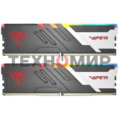 Оперативная память Patriot Viper Venom, DDR5, 64GB (2x32GB), 5600MHz, CL40, DIMM, с радиаторами, RGB, черный