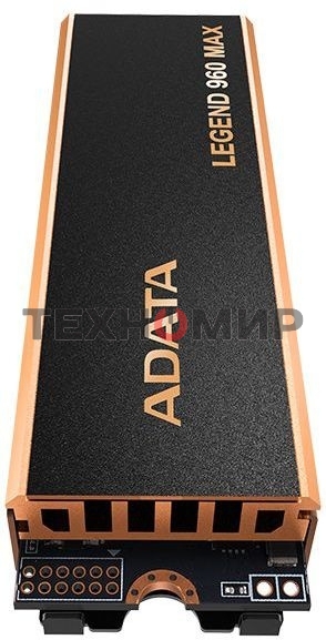 Накопитель SSD ADATA LEGEND 960 MAX, 1Tb, PCIe 4.0 x4, M.2 2280, NVMe, R/W 7400/6000, с радиатором