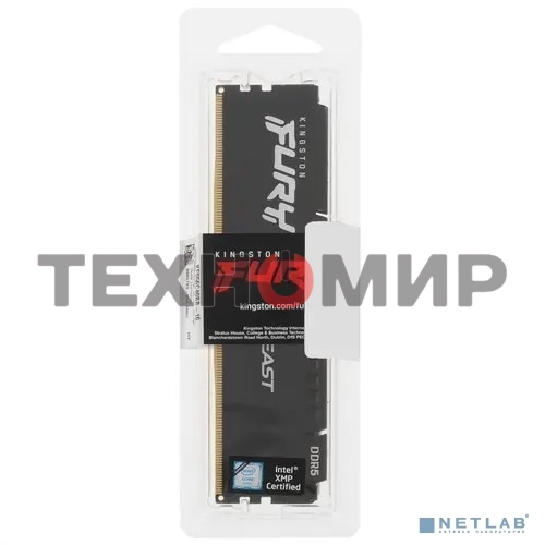 Оперативная память Kingston Fury Beast, DDR5, 16GB (1x16GB), 5600MHz, CL40, DIMM, с радиаторами, черный