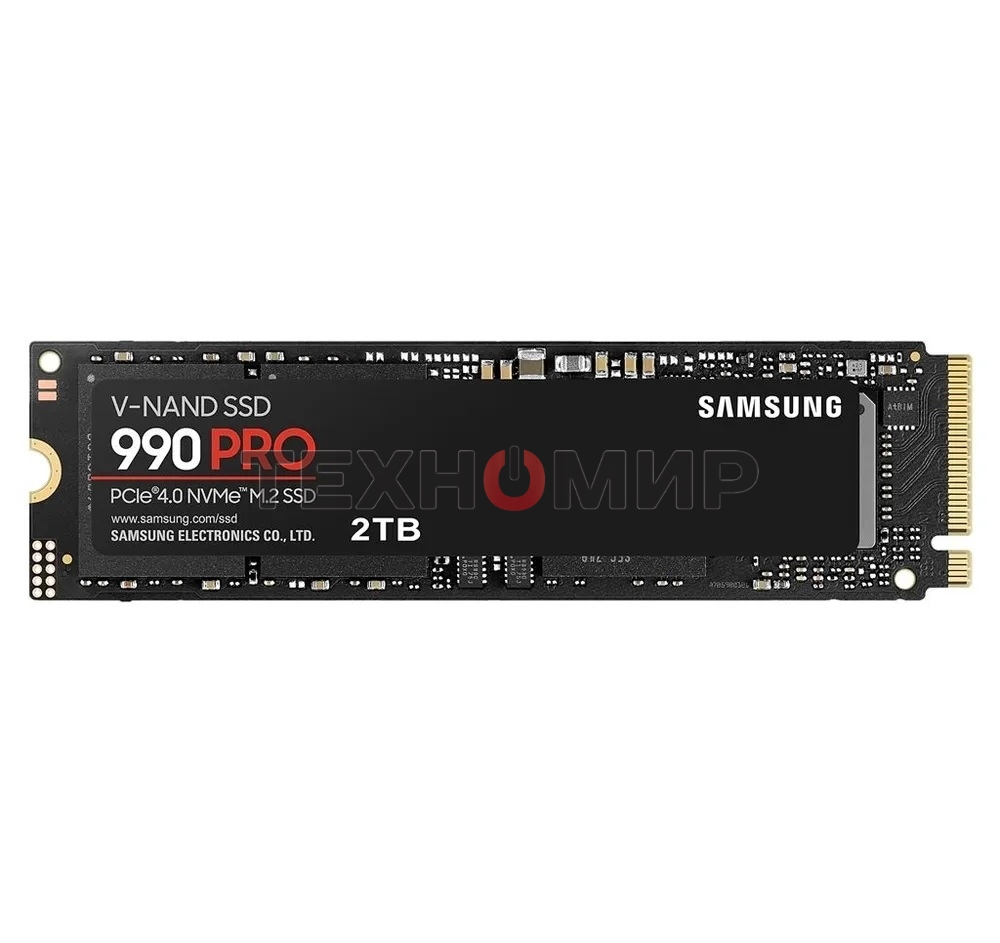 Накопитель SSD Samsung 990 PRO, 2000Gb, PCIe 4.0 x4, M.2 2280, NVMe, R/W 7450/6900, с радиатором