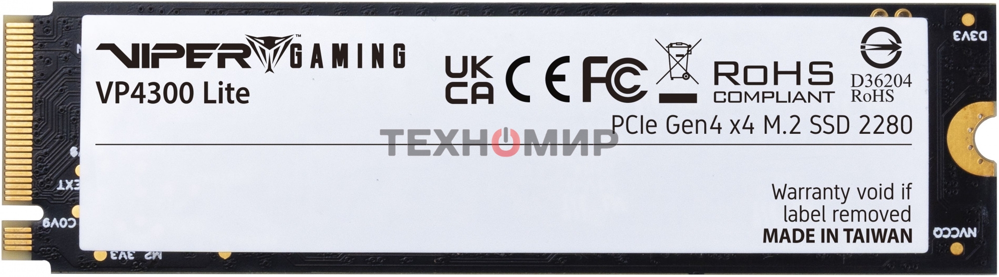 Накопитель SSD Patriot Viper VP4300 Lite, 4Tb, PCIe 4.0 x4, M.2 2280, NVMe, R/W 7400/6000, с радиатором