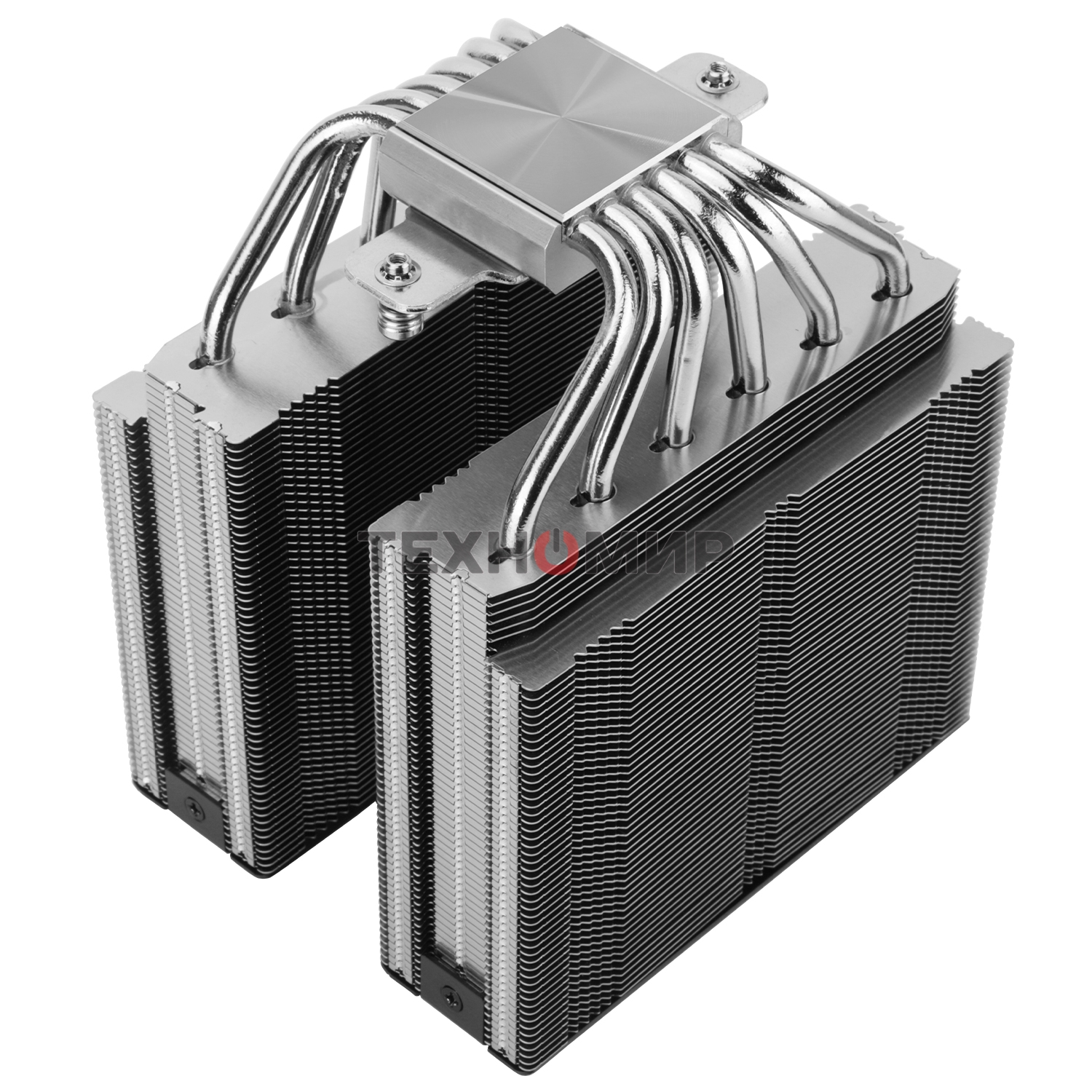 Кулер для процессора Thermalright Royal Pretor 130 (4-pin PWM, 158мм, Ni/Cu, 6x6мм, 1x120+1x130мм, 80.45CFM/81.88CFM, 29.4dBA/28.3dBA, 2150PM/1750RPM, S: 1200, 1700, 1851, 2011, 2066, 115X, AM4, AM5, silver, black)
