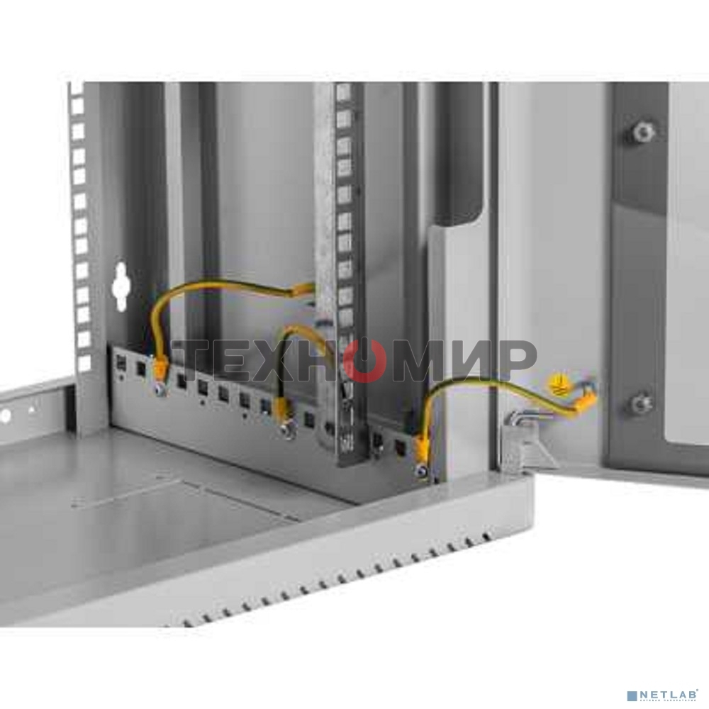 Шкаф коммутационный ЦМО (ШРН-9.350) настенный 9U 600x350 мм пер. дв. стекл 200 кг серый 300 мм 180 град.