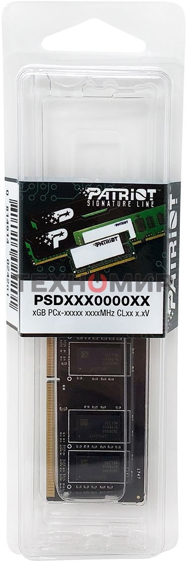 Оперативная память Patriot Signature, DDR4, 32GB (1x32 GB), 3200 MHz, CL22, SO-DIMM