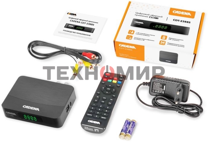 Приставка для цифрового ТВ Cadena CDT-2388S черный, DVB-T2, DVB-T, HDMI, USB 2.0