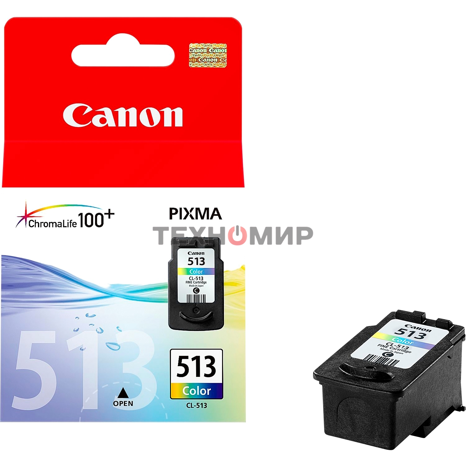 Картридж струйный Canon CL-513 (2971B007) трёхцветный (13 мл.) для Canon PIXMA MP240, PIXMA MP260, PIXMA MX320, PIXMA MX330