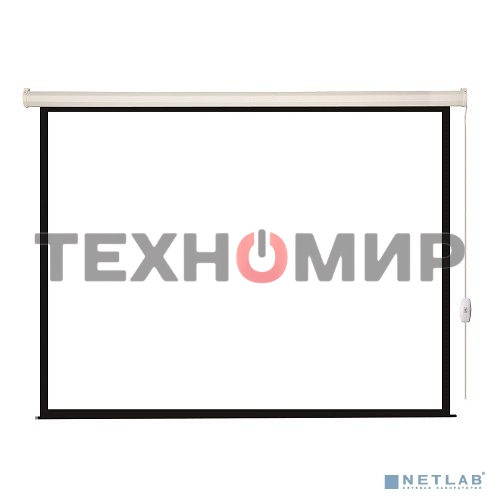 Экран с электроприводом Lumien Eco Control 203x203 см (раб. область 197х197 см) Matte White черная кайма по периметру 1:1