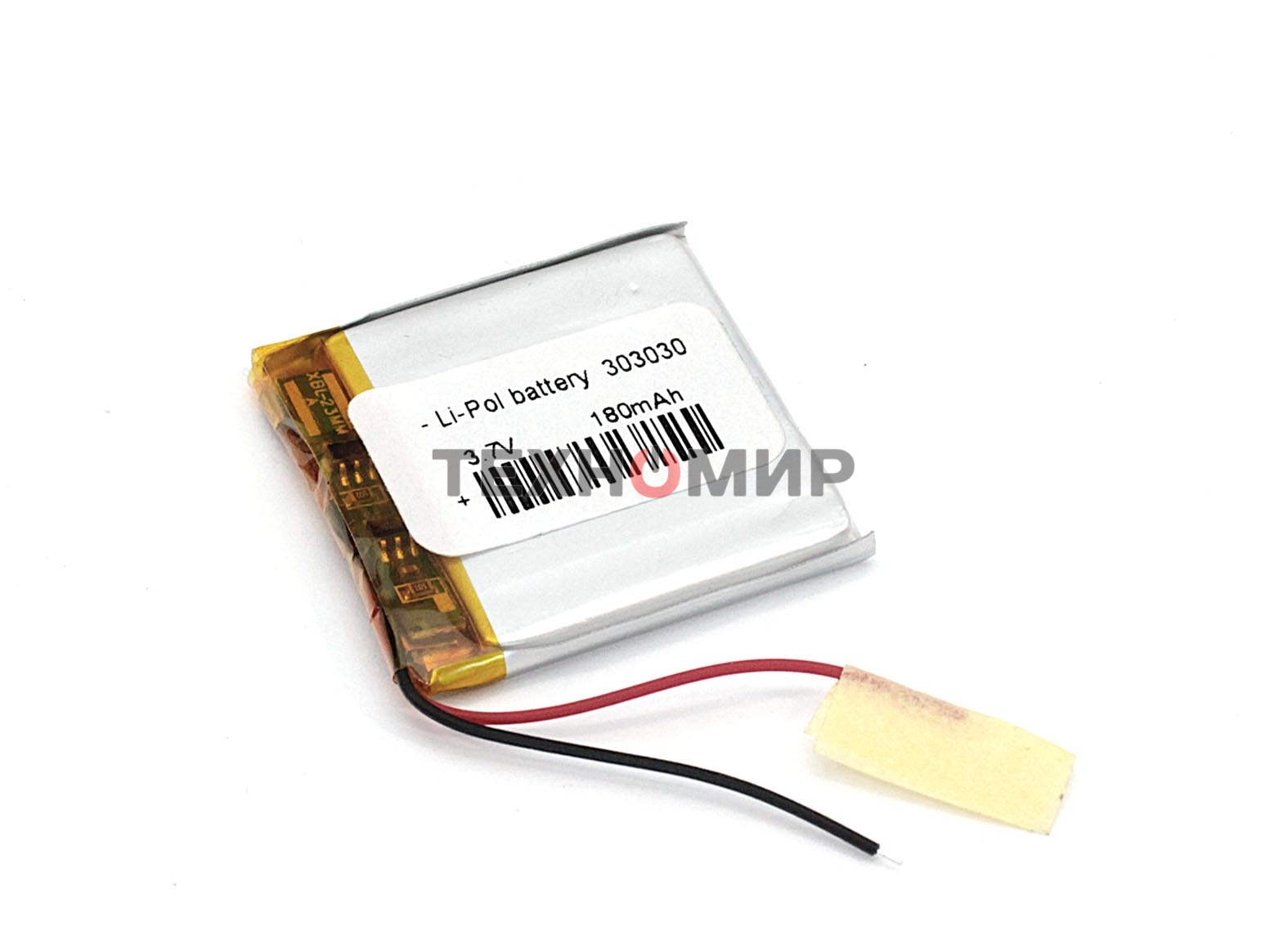 Аккумулятор Li-Pol (батарея) 3x30x30мм 2pin 3.7V/180mAh
