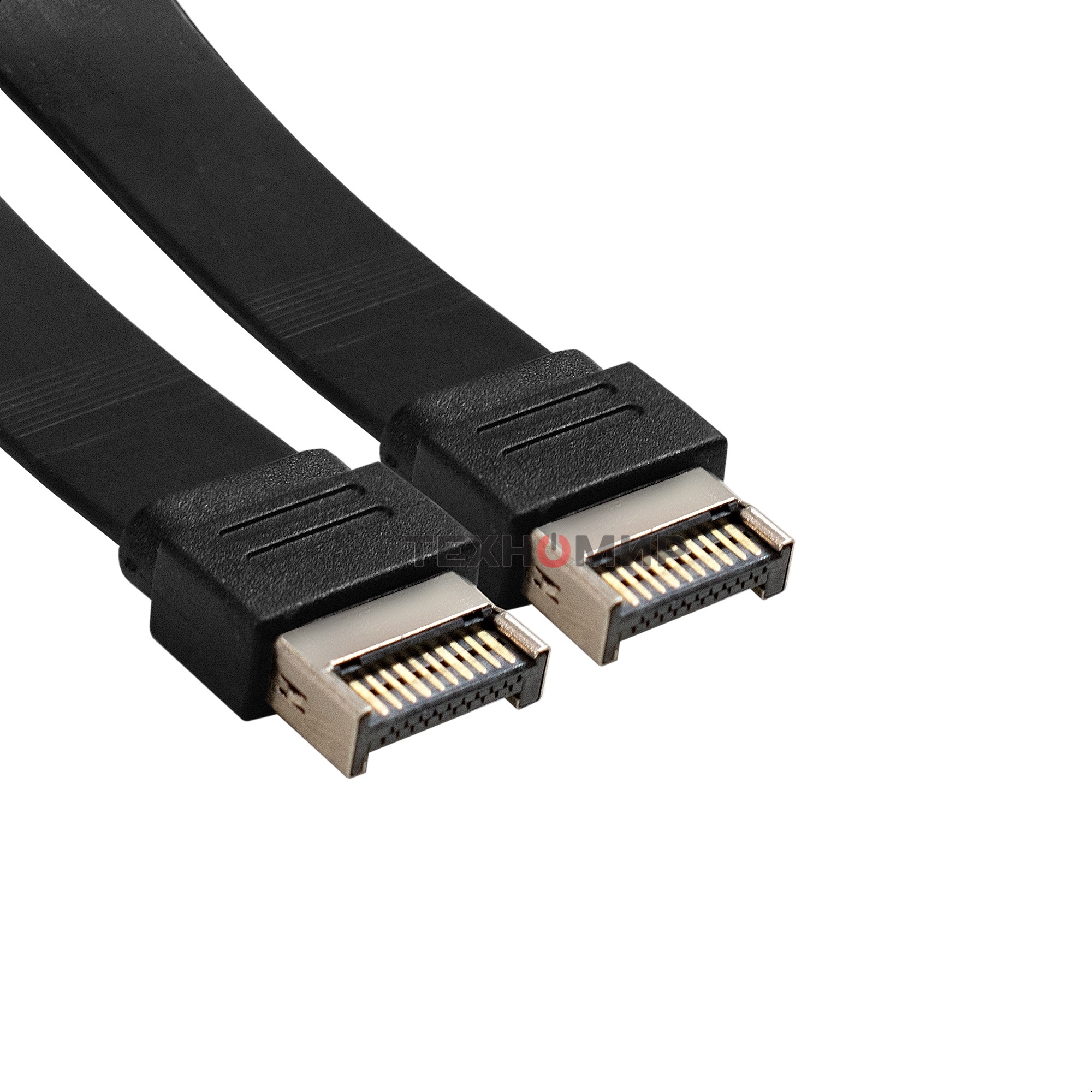 Планка портов в корпус 2xType-C SuperSpeed+ ExeGate BrctUSB32E-2C (USB3.2 Gen2 2xType-E 20Pin Male --> 2xType-C USB 3.2 Gen 2, SuperSpeed+ скорость до 10 Гбит/с, кабель 30 см)