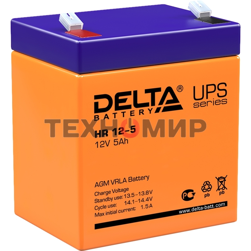 Батарея для ИБП Delta HR 12-5 (12V, 5Ah)
