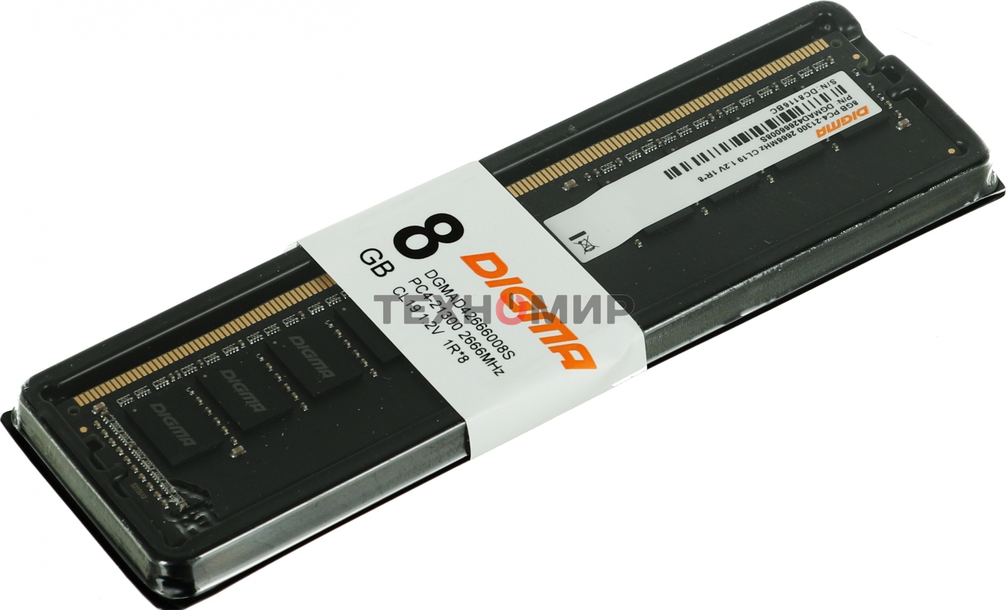 Оперативная память Digma, DDR4, 8GB (1x8GB), 2666MHz, CL19, DIMM