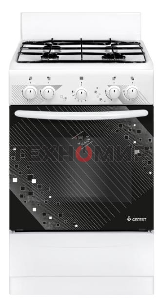 Плита газовая Gefest ПГ 5100 0017 белый конфорок - 4 шт, духовка - 52 л, 50 см x 85 см x 58.5 см