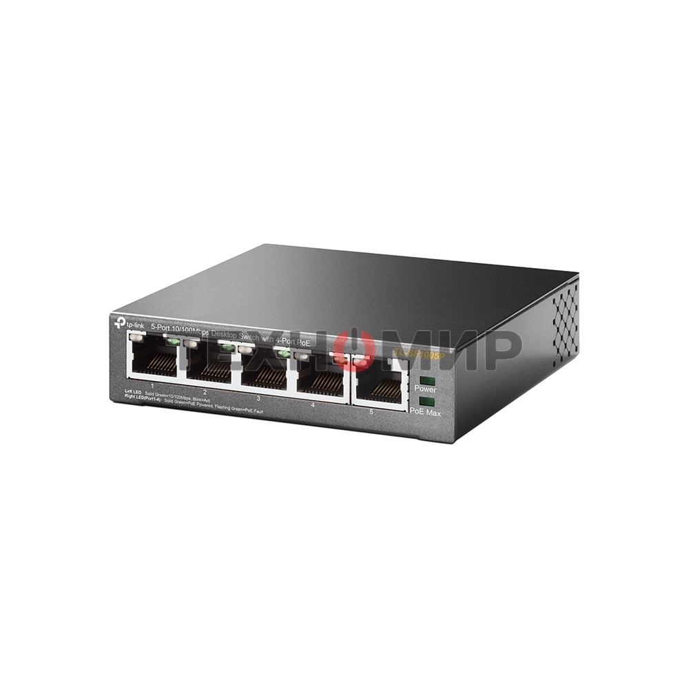 Коммутатор TP-Link SMB TL-SF1005P 5-портовый 10/100 Мбит/с настольный коммутатор с 4 портами PoE