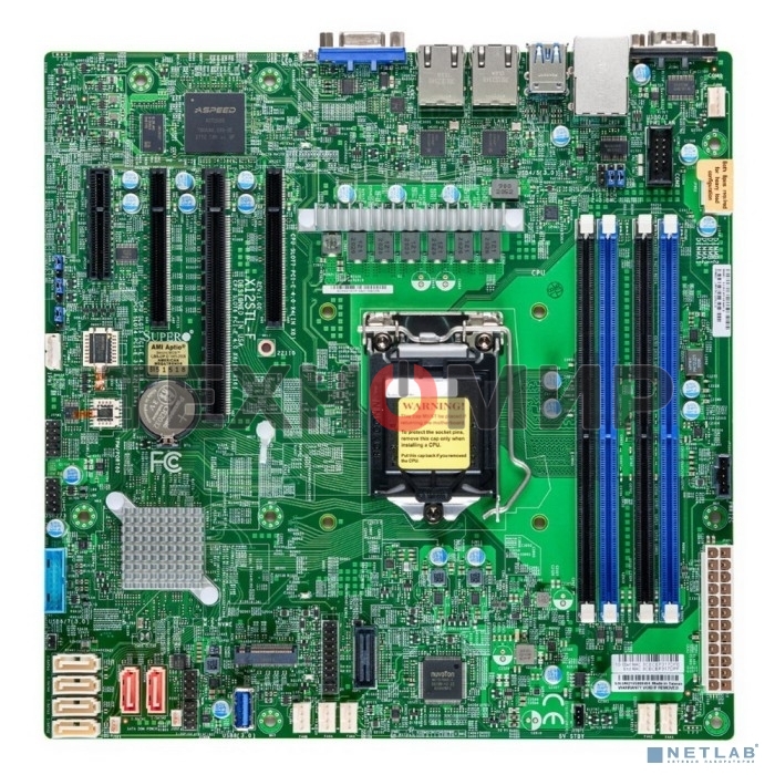 Материнская плата Supermicro MBD-X12STL-F-B, LGA1200, Intel C252, 4xDDR4, 6xSATA, 1xM.2 (PCIe 3.0 x4), 1xPCIe 4.0 x16, 2xPCIe 4.0 x8, 1xPCIe 4.0 x4, 2xLAN, mATX