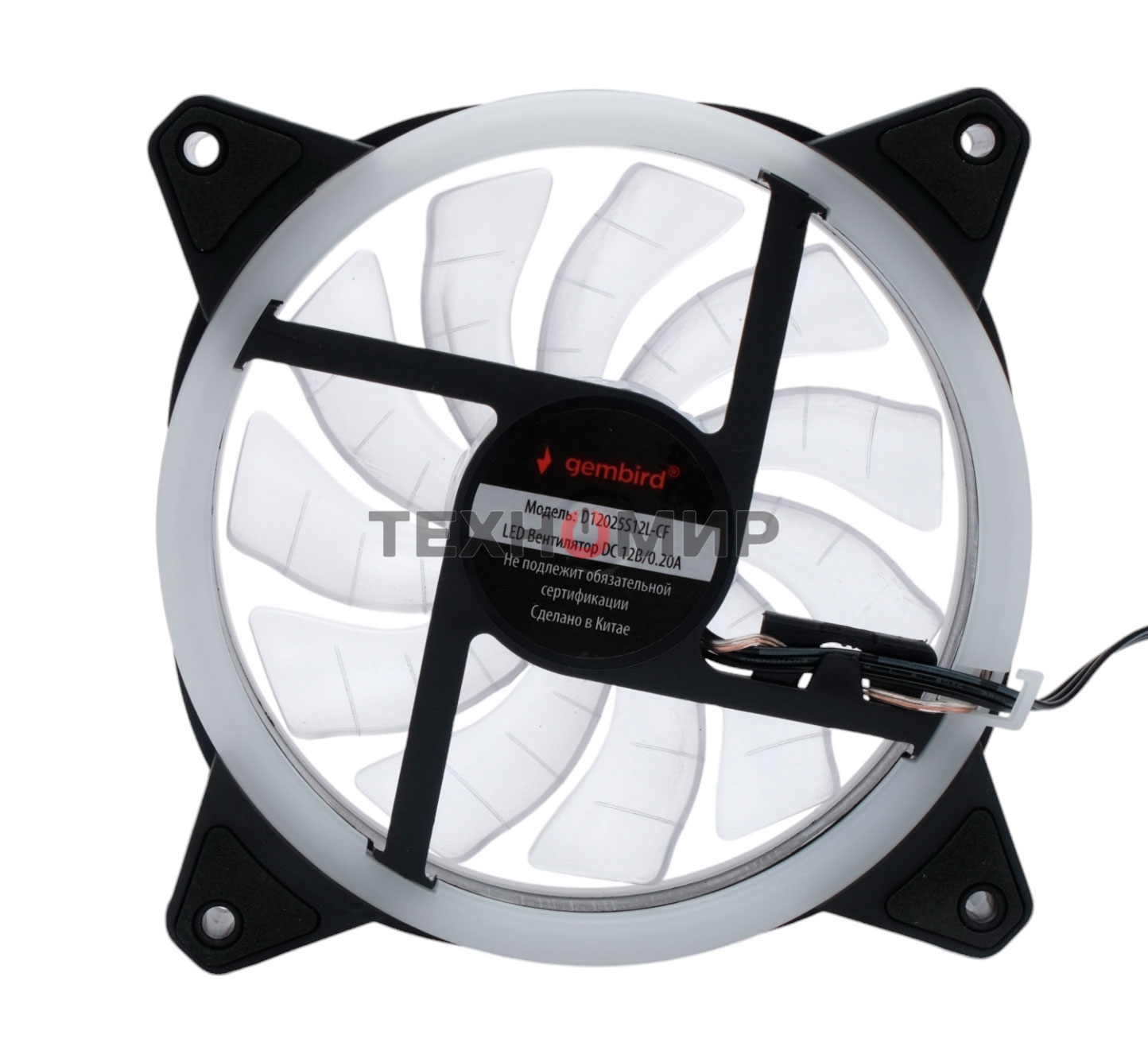 Вентилятор для корпуса Gembird черный, 120 мм, 1200 об/мин, 20.5 дБ, 3 pin