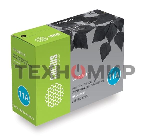 Картридж лазерный Cactus CS-Q6511A черный (6000 стр.) для HP 2410/2420/2430