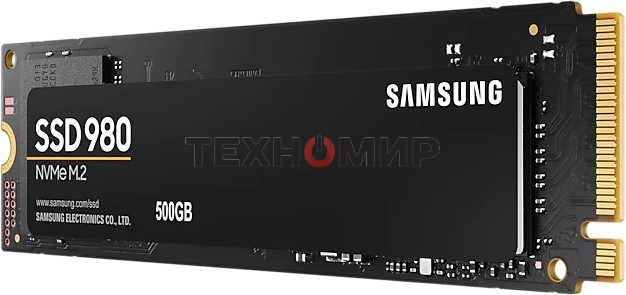 Накопитель SSD Samsung 980 MZ-V8V500BW, 500Gb, PCIe 3.0 x4, M.2 2280, NVMe, R/W 3100/2600