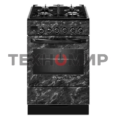 Плита комбинированная Gefest ПГЭ 5502-04 0053 черный, конфорок 4 шт, духовка 55 л, 50 см x 85 см x 58.5 см