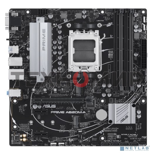 Материнская плата ASUS PRIME A620M-A-CSM, AM5, AMD A620, 2xDDR5, 4xSATA, 2xM.2, 1xPCI-E 4.0 x16, 1xHDMI, 1xDP, 1xVGA, 1x 1Gb LAN, 2xUSB-A 3.2 Gen 1, 4xUSB-A 2.0, 3x3.5 мм, 7.1, Micro-ATX