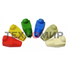 Защитные колпачки для кабеля 6,0мм cat.5, на соединение коннектора с кабелем, желтый, 100 шт. в пачке