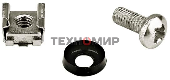 Монтажное оборудование Hyperline CNS-M6-16 Комплект винт M6, квадратная гайка, шайба (16 мм)