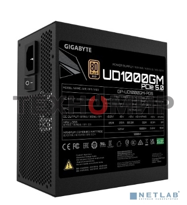 Блок питания Gigabyte GP-UD1000GM PG5 RTL, 1000Вт, 80 PLUS Gold, 120мм, модульный, черный