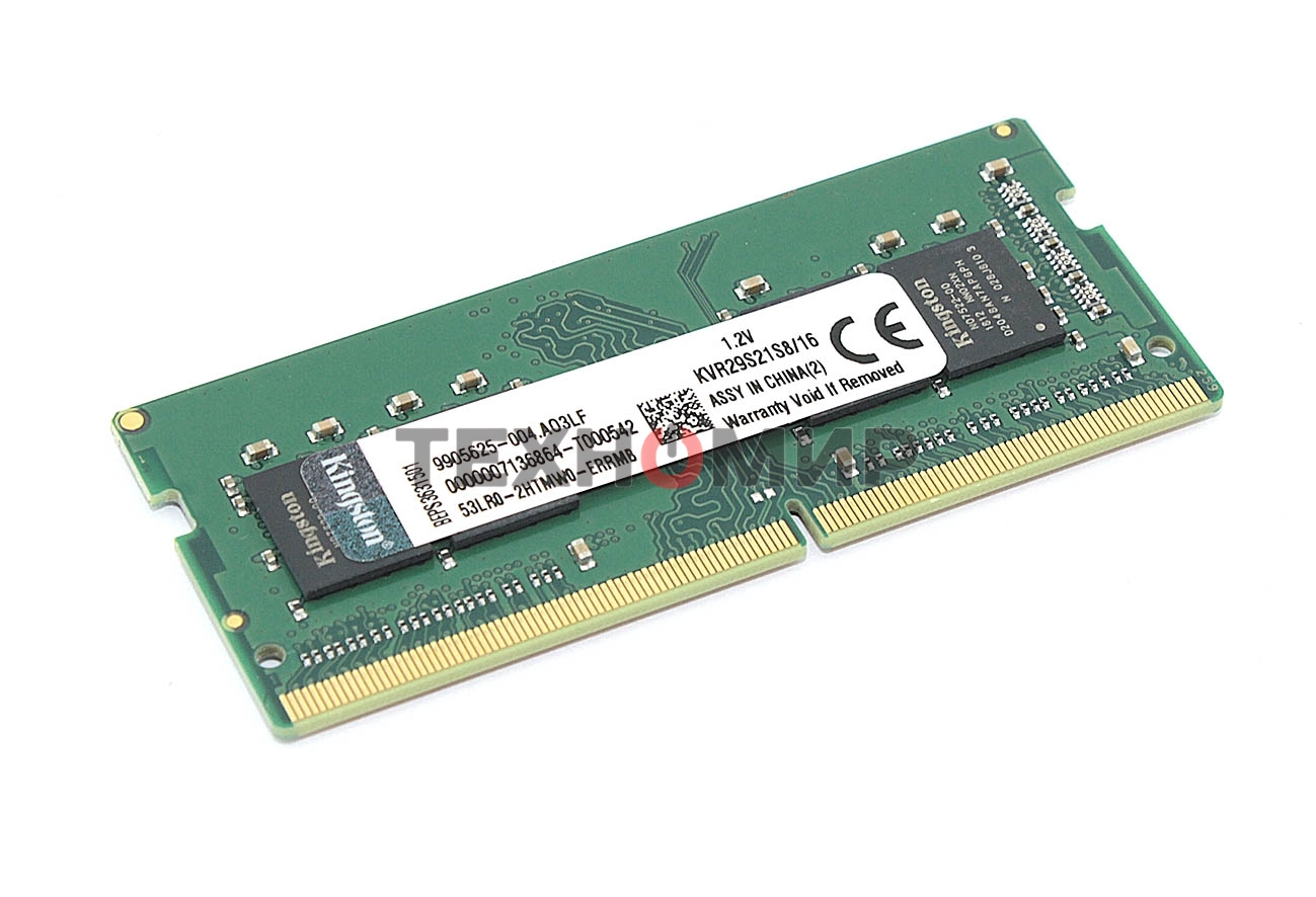 Оперативная память Kingston ValueRAM, DDR4, 16Gb (1x16 Gb), 2933 MHz, CL21, SO-DIMM