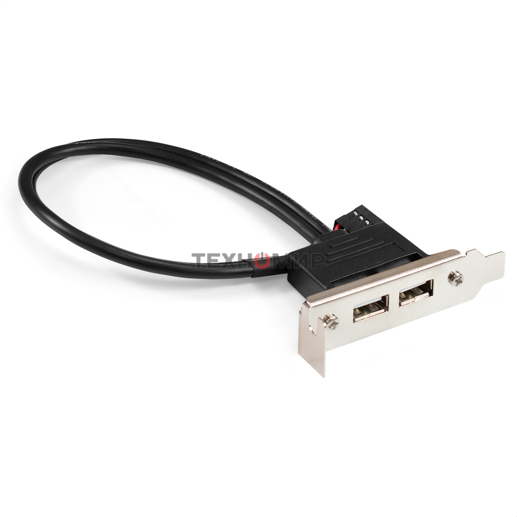 Планка портов в корпус 2xUSB 2.0 ExeGate BrctUSB2-2A-LP (USB 2.0 9pin (IDC 9pin F) --> 2x USB 2.0 Af, кабель 20 см, Low Profile)