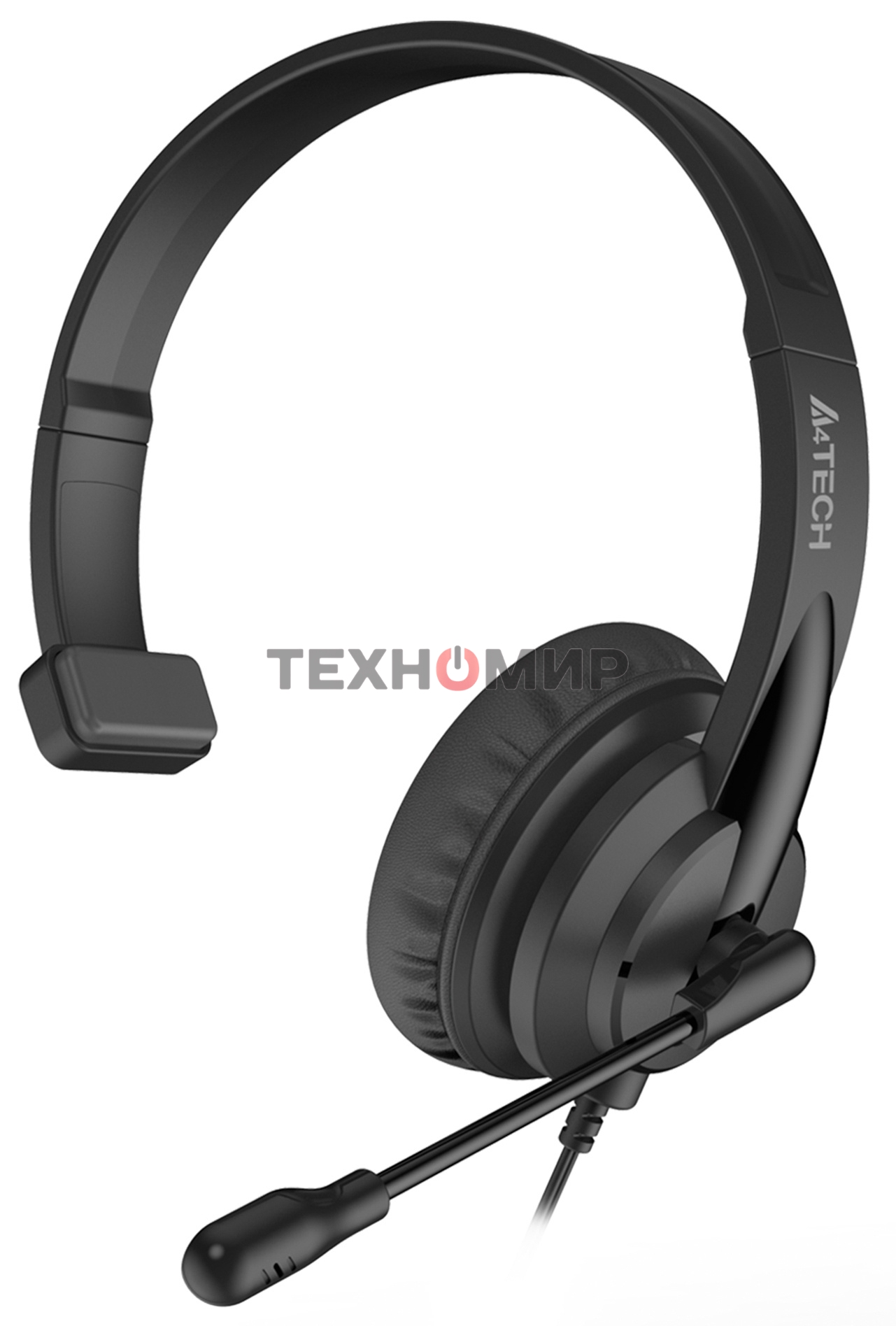 Гарнитура проводная с микрофоном A4Tech HU-11 черный 2м накладные USB оголовье