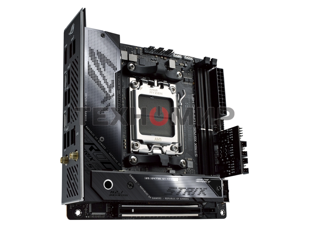 Материнская плата ASUS ROG STRIX X670E-I GAMING WIFI, AM5, AMD X670, 2xDDR5, 2xSATA, 2xM.2, 1xPCI-E 5.0 x16, 1xHDMI, 2xUSB-C, 1x 2.5Gb LAN, 3xUSB-A 3.2 Gen 2, 2xUSB-A 2.0, 7.1, Mini-ITX