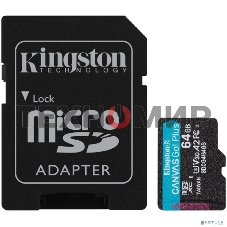 Флеш карта microSDXC 64Gb Kingston SDCG4/64Gb Canvas Go! Plus + adapter
