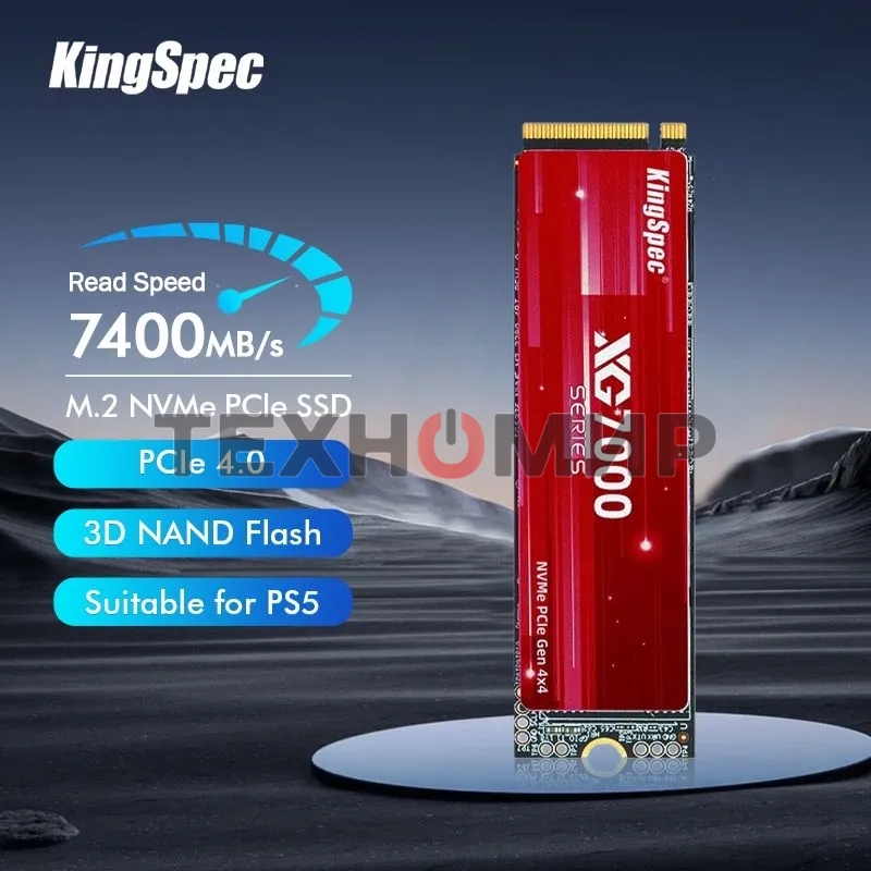 Накопитель SSD KingSpec XG7000, 1Tb, PCIe 4.0 x4, M.2 2280, NVMe, R/W 7400/6600