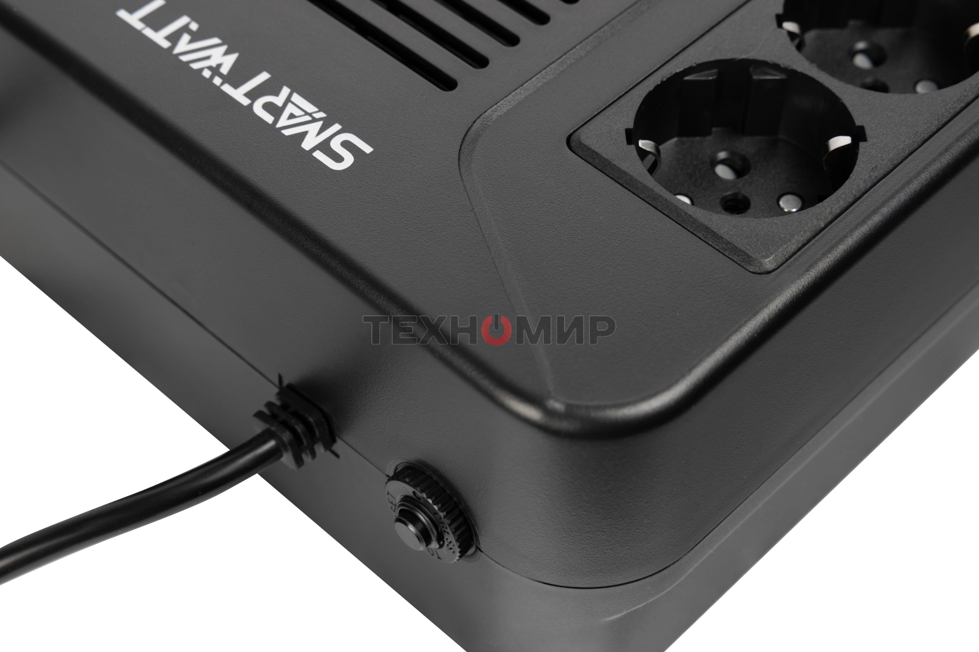 Источник бесперебойного питания SMARTWATT UPS SAFE PRO LCD 800 черный 800/480 ВА/Вт, напольный/настенный, линейно-интерактивный, LCD дисплей, Shuko CEE7/4 - 8 шт. (4 шт. с резервным питанием, 4 шт. - сетевой фильтр)