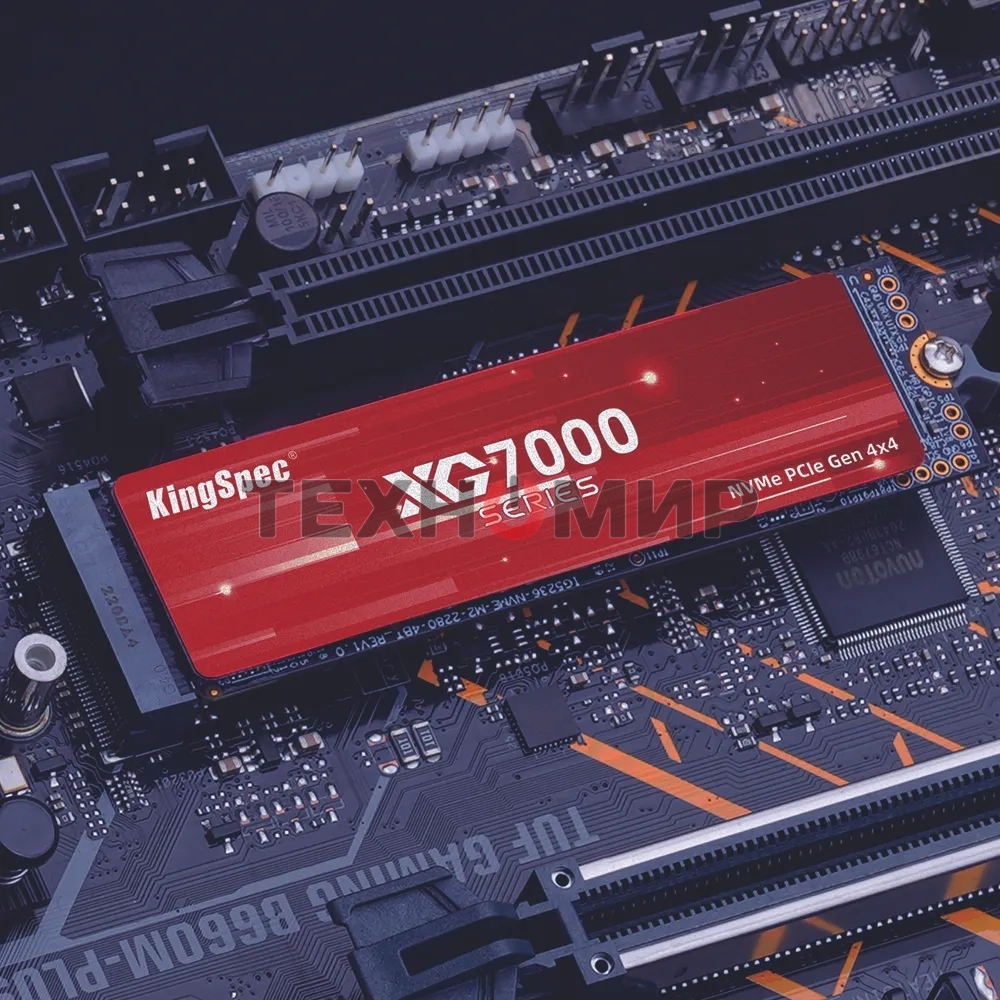 Накопитель SSD KingSpec XG7000, 1Tb, PCIe 4.0 x4, M.2 2280, NVMe, R/W 7400/6600
